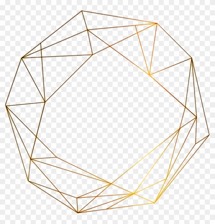 Geometric Abstract Frane Gold Decor Decoration Icon - Gold Geometric Shapes Png #1600031