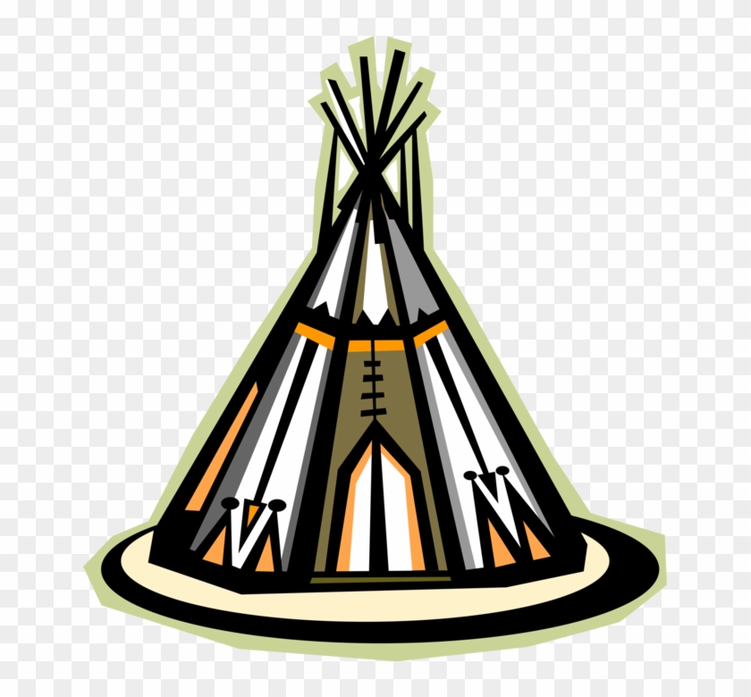 Vector Illustration Of North American Indigenous Indian - Longhouse #1600066