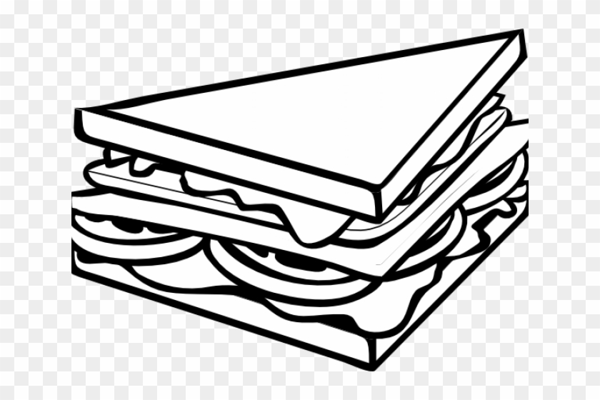 Sandwich Clipart Drawing - Sandwich Clipart Black And White #1600115