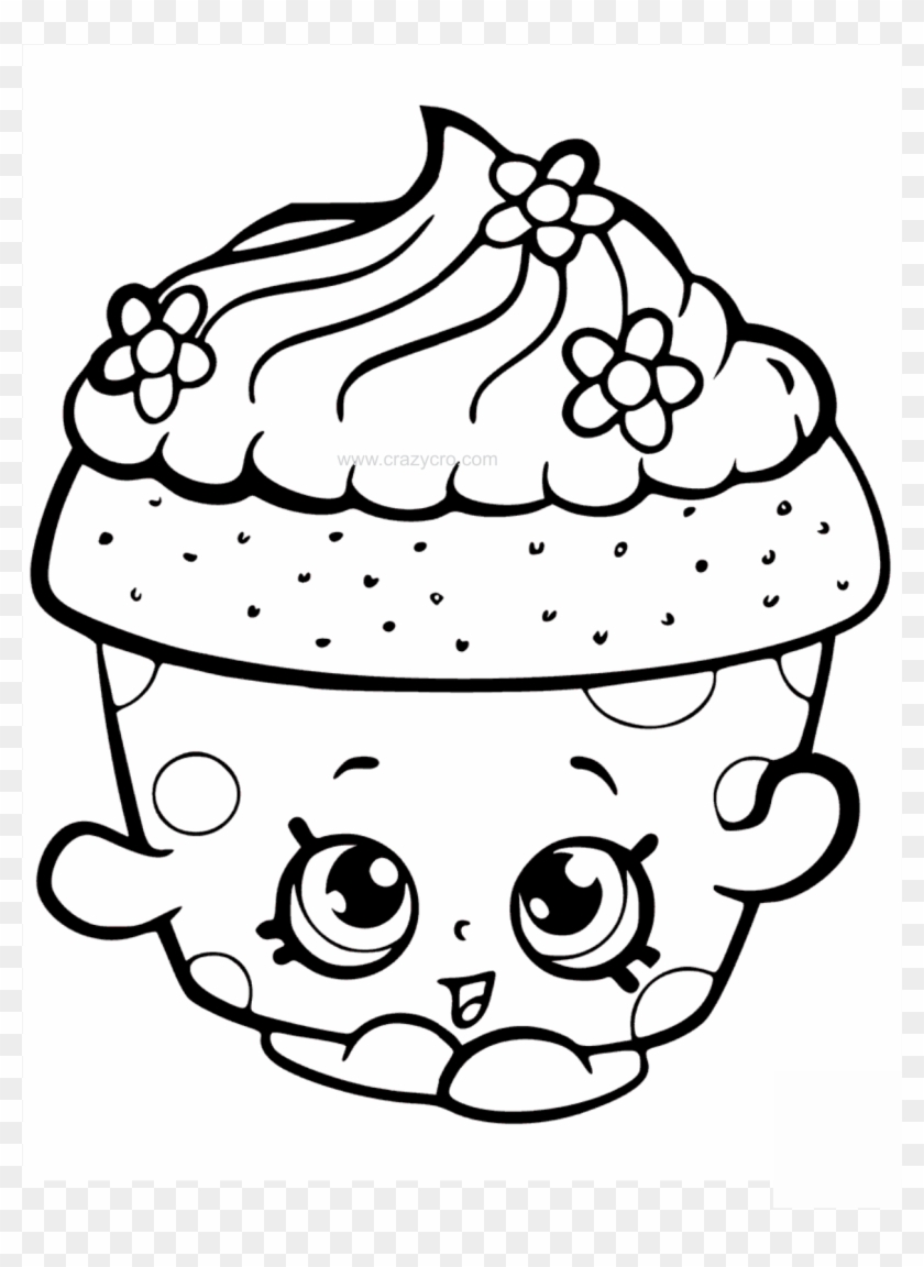 Cupcake Petal Shopkin Coloring Page - Cute Cupcake Coloring Pages #1600156