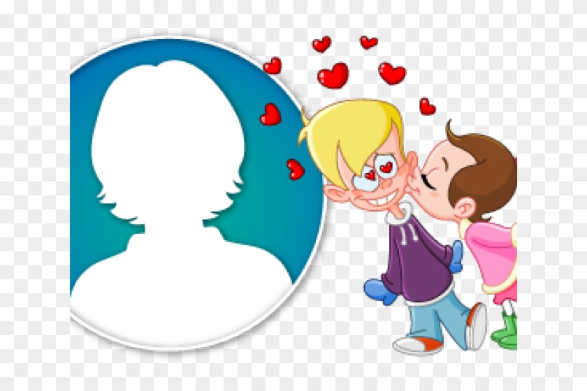 New Year Clipart 2016 Cartoon - Girl Kissing Boy On Cheek Cartoon #1600317