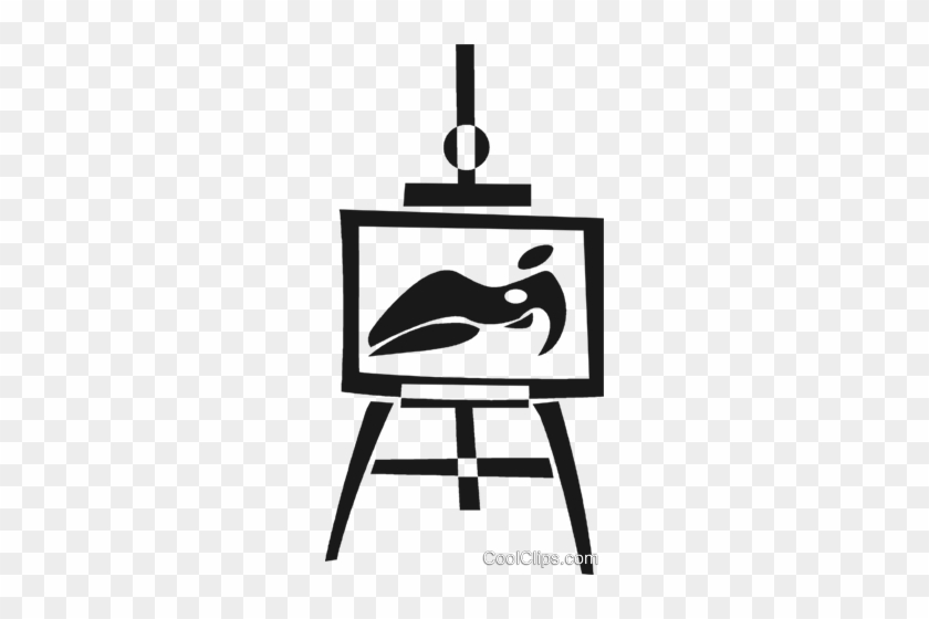 Easel And Picture Royalty Free Vector Clip Art Illustration - Easel And Picture Royalty Free Vector Clip Art Illustration #1600341