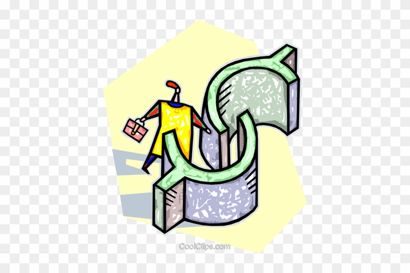 Man Walking Through A Dollar Sign Royalty Free Vector - Man Walking Through A Dollar Sign Royalty Free Vector #1600381