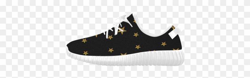 Twinkle Twinkle Little Star Gold Stars On Black Grus - Skate Shoe #1600553