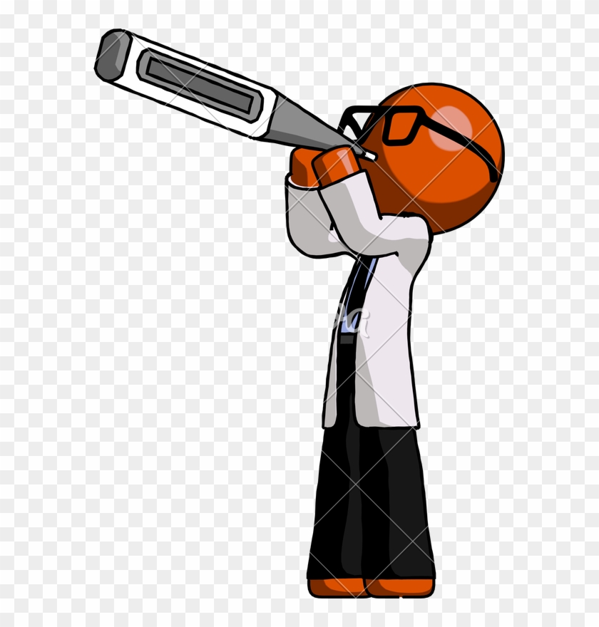 Orange Doctor Scientist Man - Cartoon #1600823