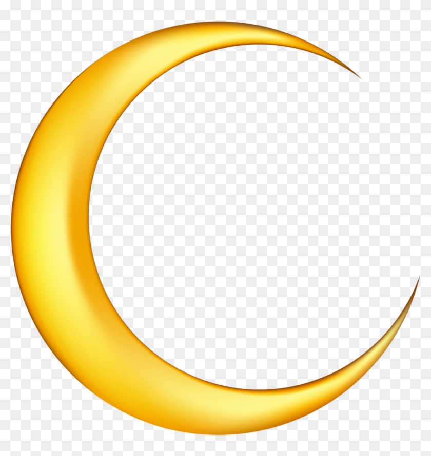 Clipart Sun And Moon - Gold Crescent Moon Png #1600911