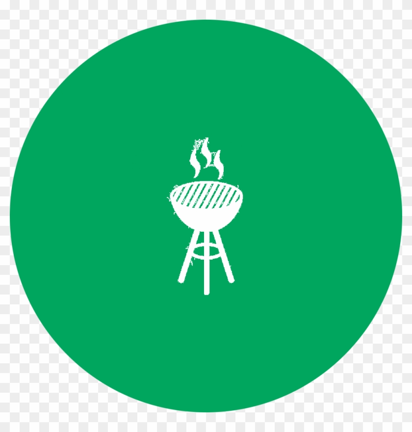 Outline Of Bbq Grill Superimposed On Green Filled-in - Ville De Saint Etienne #1600956
