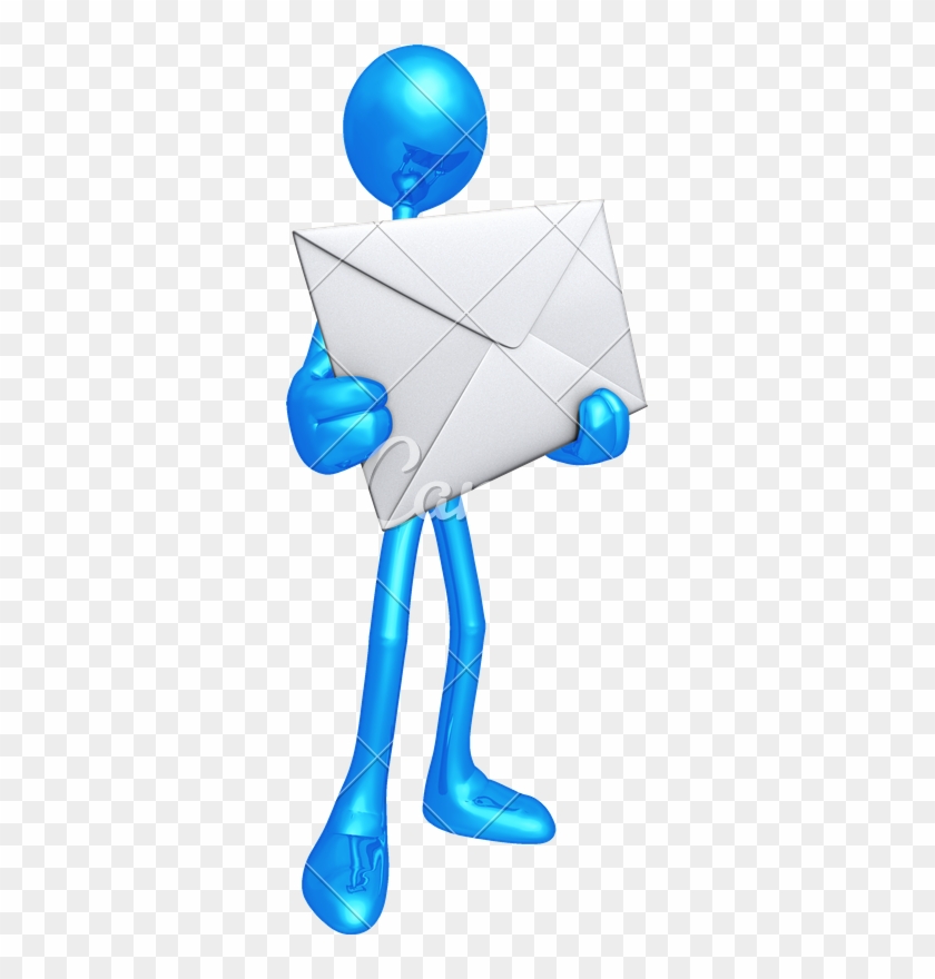 3d Person With Envelope On A Transparent Background - 3d Person With Envelope On A Transparent Background #1600968