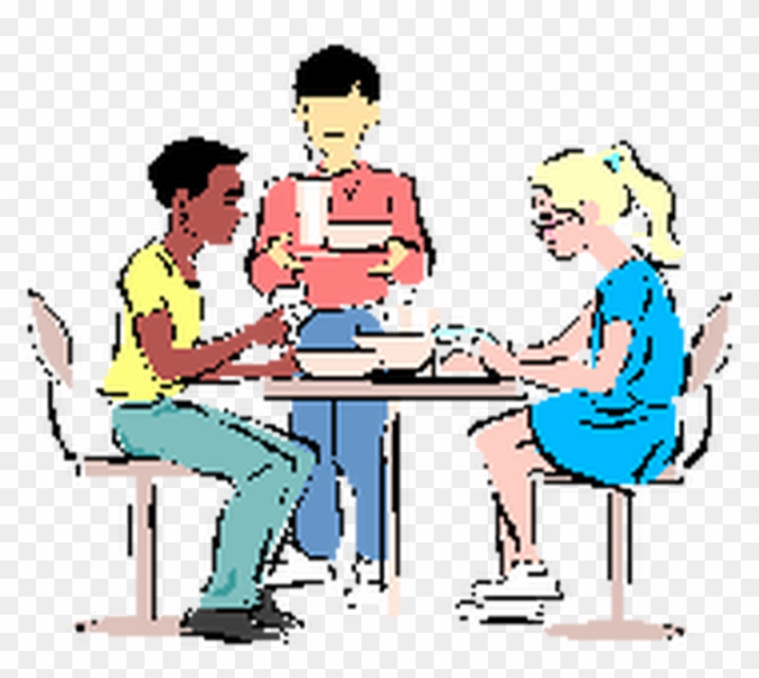 School Lunch Table Clipart - Sitting People Eating In Restaurant Png #1601108
