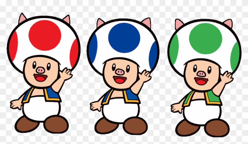 Three Toads As Three Pigs 2d For Stevenpepi By Joshuat1306 - Teal Toad Mario #1601325