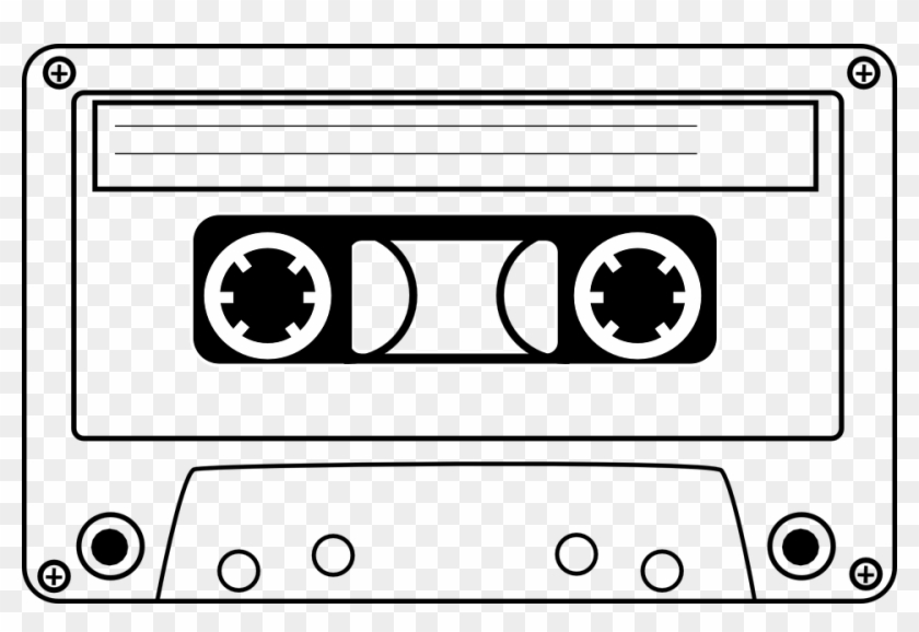 Cassette Tape Black And White Clipart #1601431
