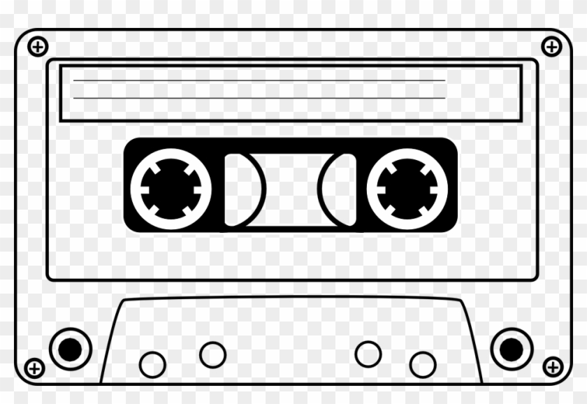 Cassette Tape Black And White Clipart #1601431