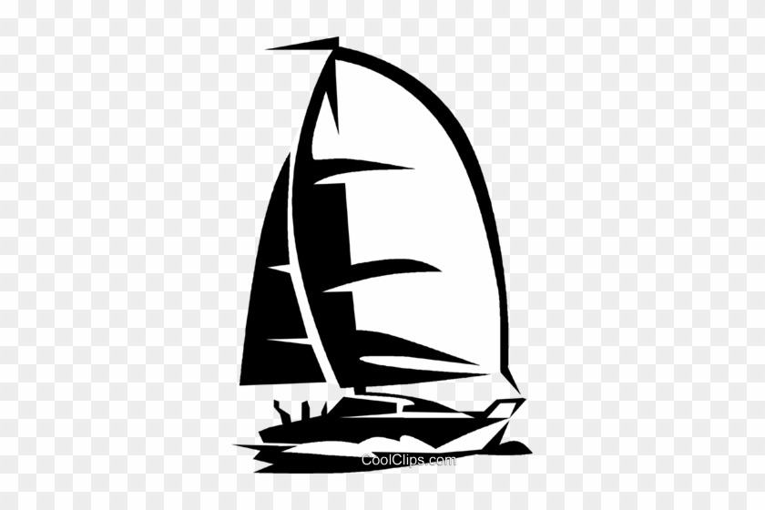Sailboat Royalty Free Vector Clip Art Illustration - Dinghy Sailing #1601679