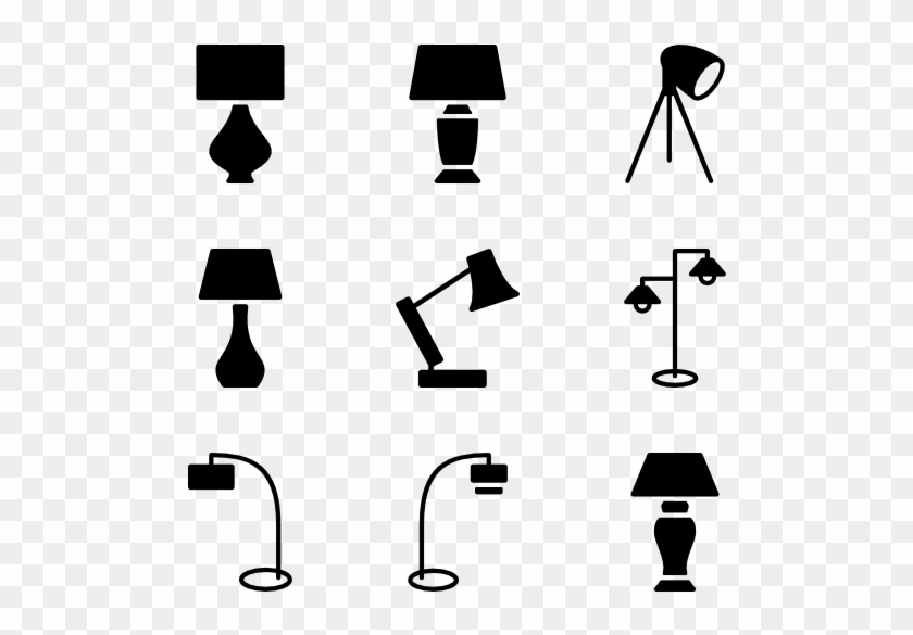 Lamp Png Black And White - Lamps Icon Png #1601717