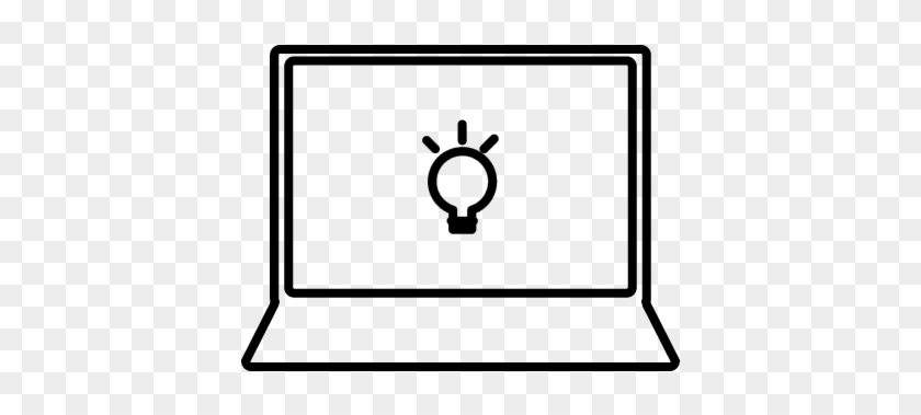 Open Laptop With Light Bulb Vector - Icono Notebook Png En Blanco #1601731