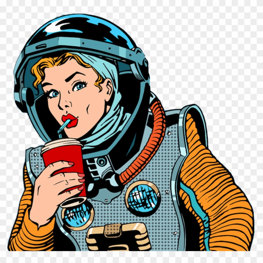 Astronaut Freetoedit Girl Galaxy Galaksi Space Uzay - Pop Art Astronaut #1602002