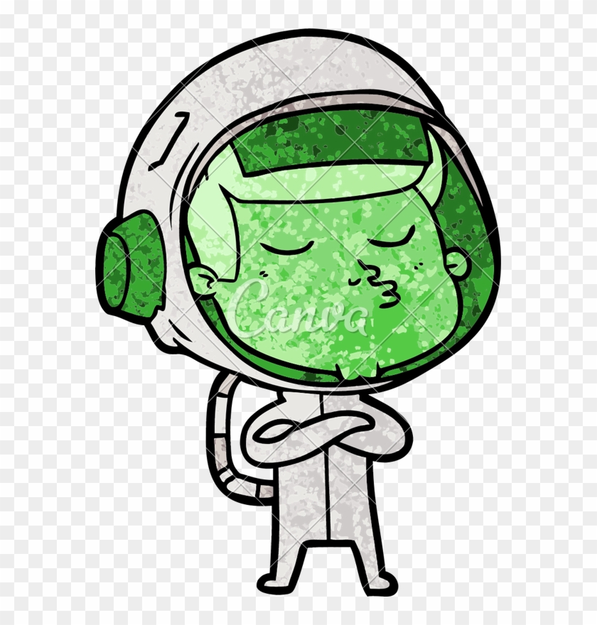 Cartoon Confident Astronaut - Illustration #1602029
