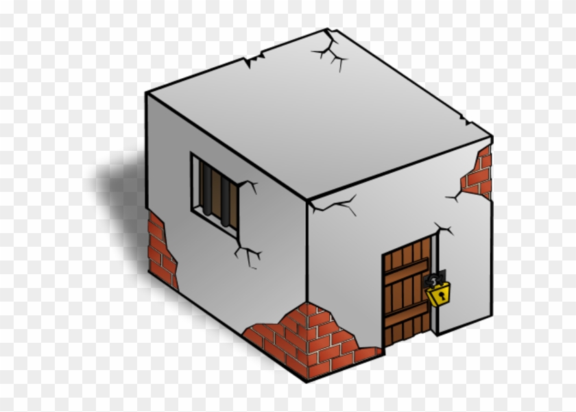 Jailhouse Building With Locked Door And Some Cracks - Jailhouse Clipart #1602498