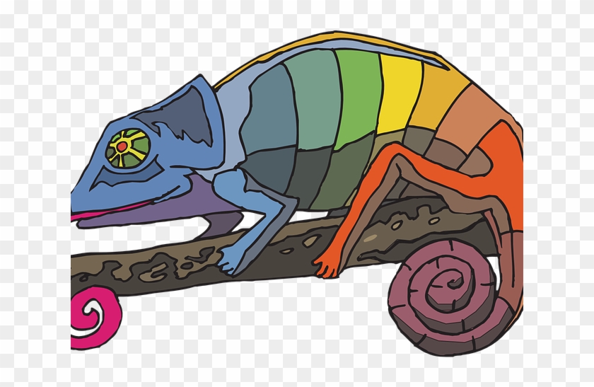 Chameleon Clipart Creative Commons - Rainbow Chameleon #1602525