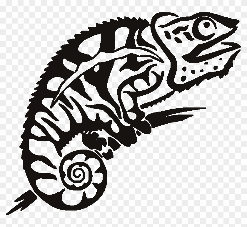 Head Clipart Chameleon - Chameleon Tribal Tattoo #1602563