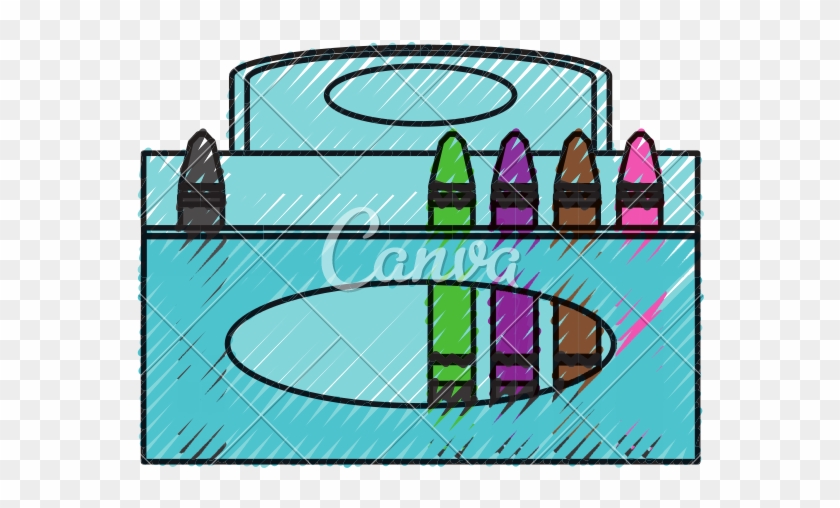 Crayons In Box Vector Icon Illustration - Illustration #1602809