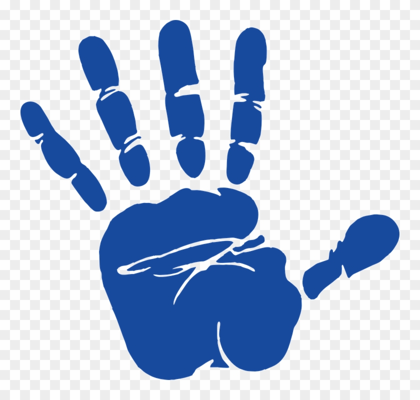 Handprint Clipart Female - Hand Blue #1602834