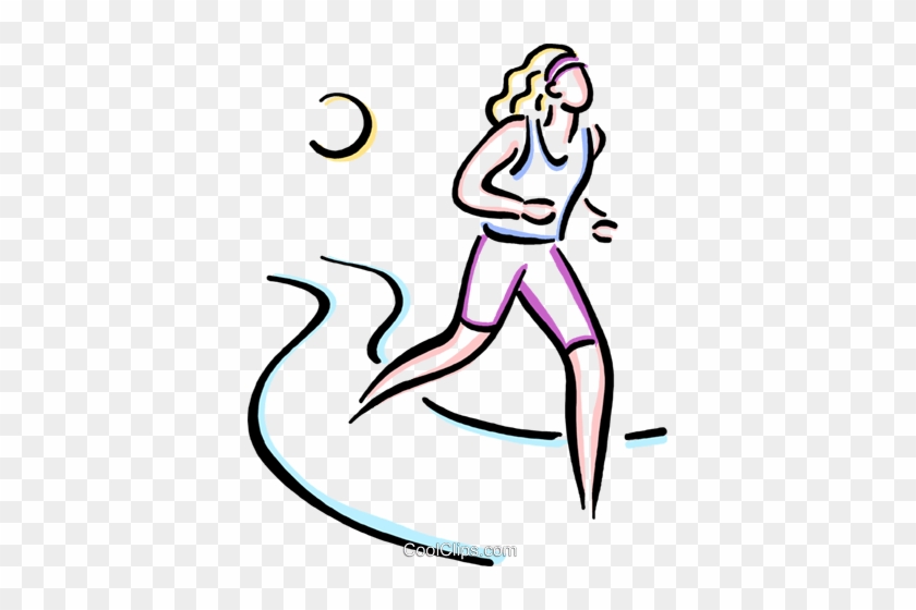 Woman Jogging Royalty Free Vector Clip Art Illustration - Girl Runner #1602900