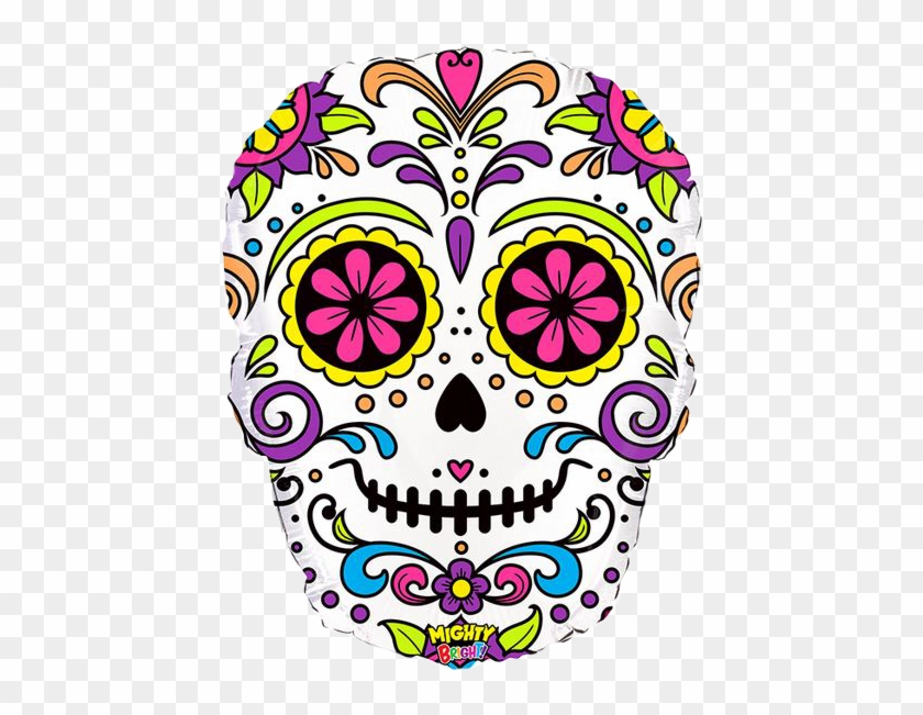 27" Mighty Sugar Skull Balloon All American Balloons - Day Of The Dead Skull Coco #1602995