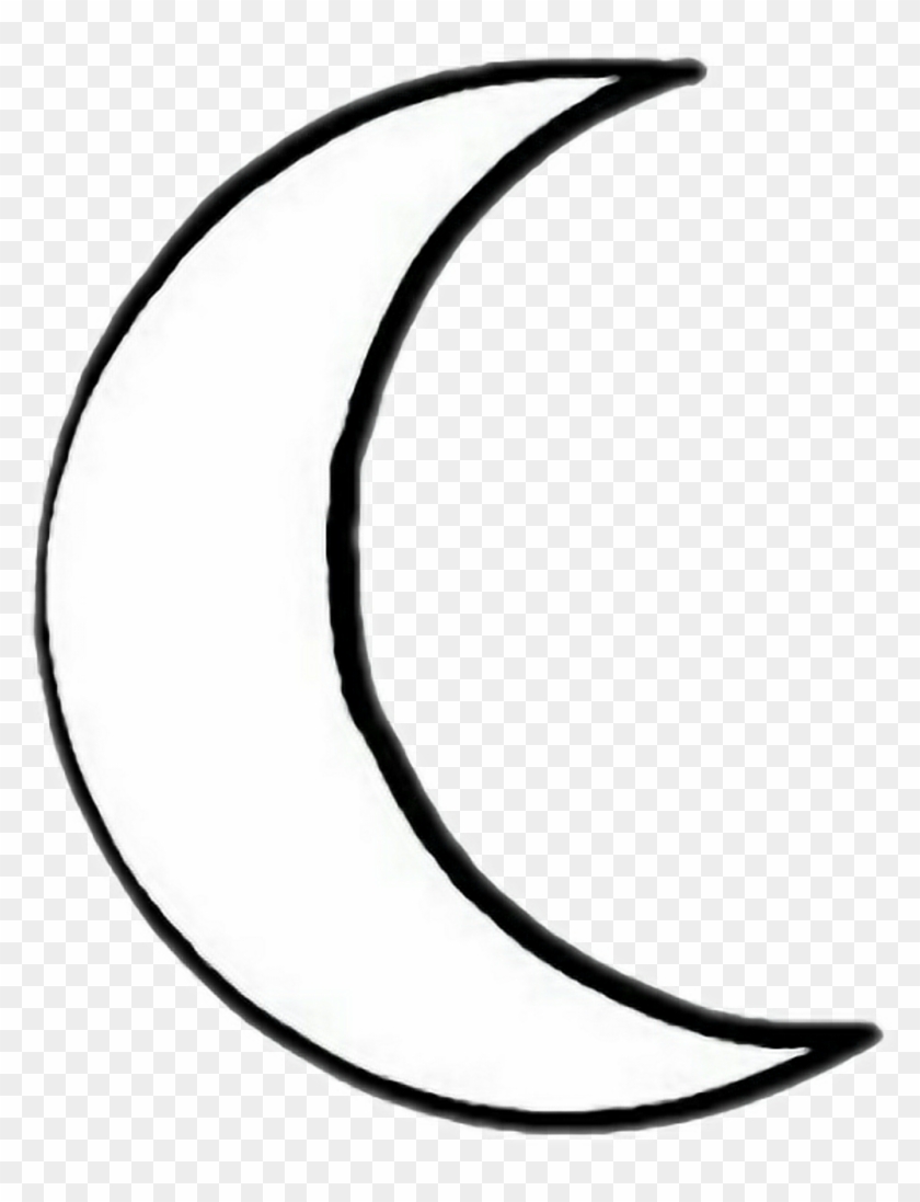 Black White Blackandwhite Arifreetoedit Crescent Moon Easy Drawing Free Transparent Png Clipart Images Download