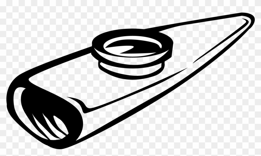 Black And White Kazoo Vector Clip Art - Kazoo Clipart Black And White #1603216