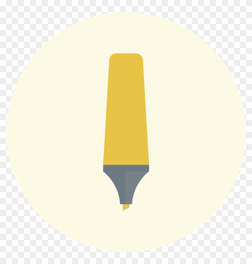 Highlighter, Stationery, Writting Tool Icon, Writting - Circle #1603436