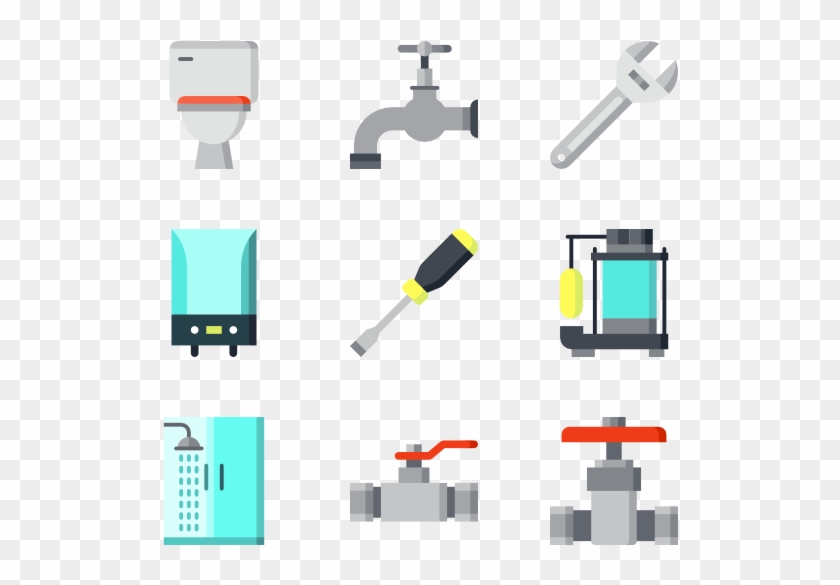 Plumber Tools And Elements - Graphic Design #1603701