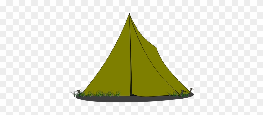 Small Green Camping Tent Clipart - Tent Cartoon Transparent Background #1603779