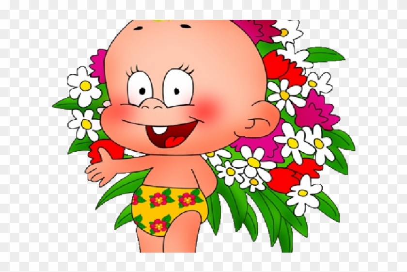 Cuddling Clipart Baby Shower Flower - Cute Flowers Cartoon #1604106