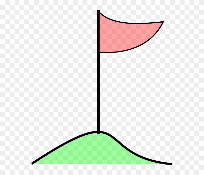 Course Flag, Green, Golf, Recreation, Cartoon, Free, - Draw A Golf Flag #247313