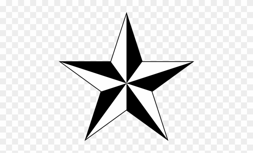Perfect Nautical Star Tattoo In Black And White ❥❥❥ - De La Salle Green Archers #247362