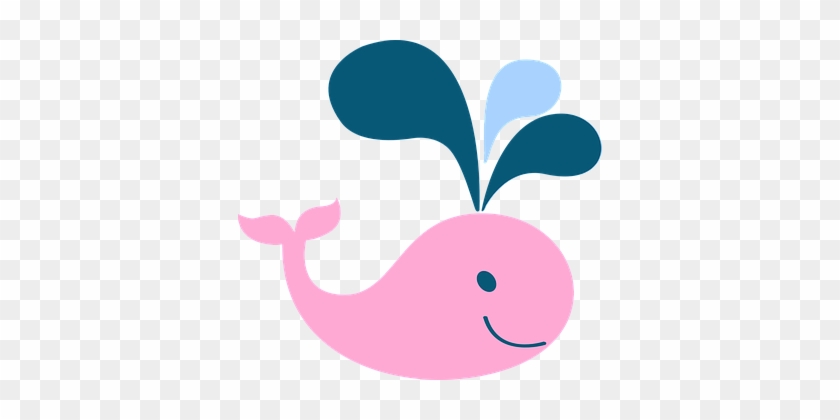 Water Pink Cute Ocean Whale Spout Whale Wh - Pink Whale Clip Art #247368
