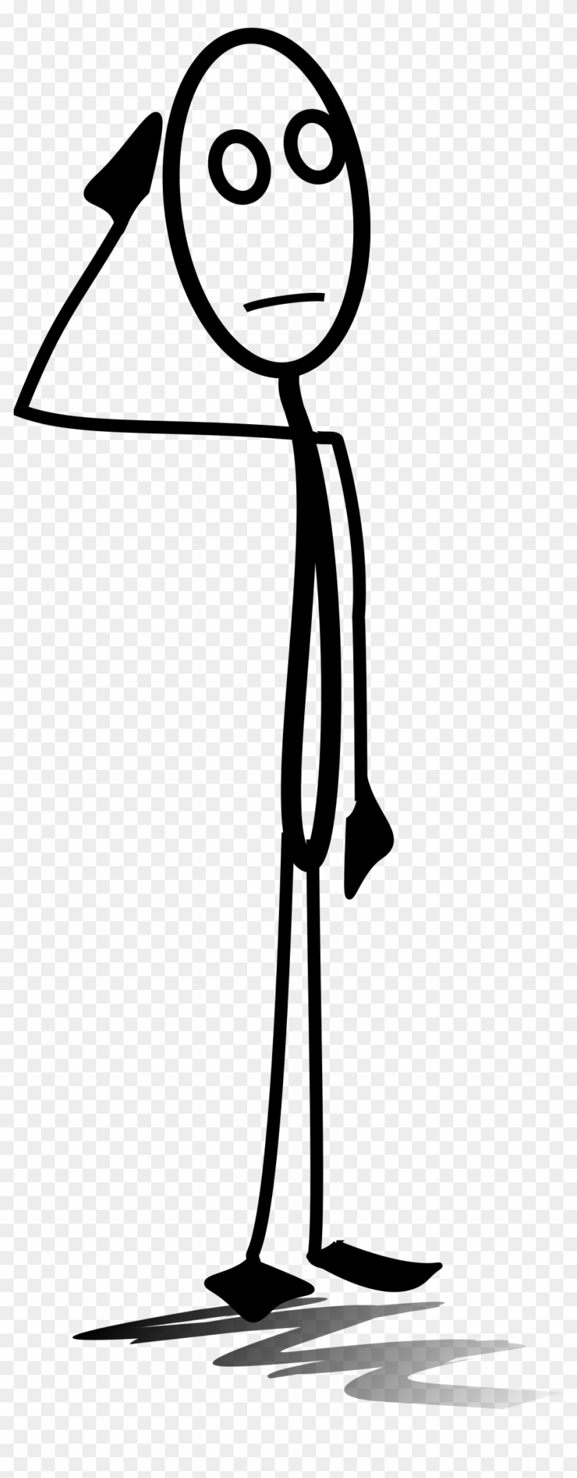 Clipart Al Military Salute - Stick Figure Cartoon Thinking #247396