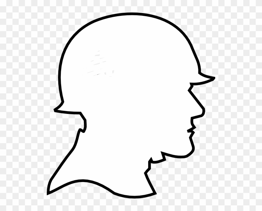 Soldier Outline Clip Art At Clker - Silhouette Of A Soldier's Head #247608