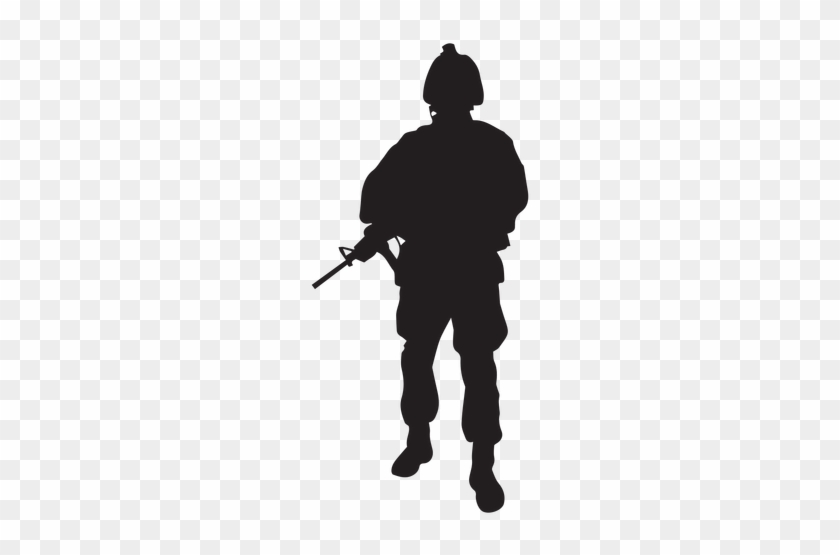 Soldier Holding Rifle Silhouette Transparent Png - Soldier #247626