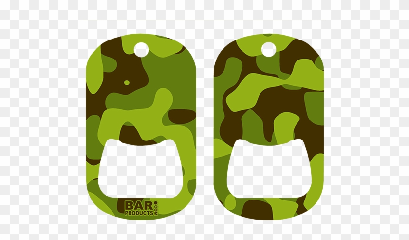 Green Camodog Tag Opener - Dog Tag Bottle Opener - Orange Camo #248050