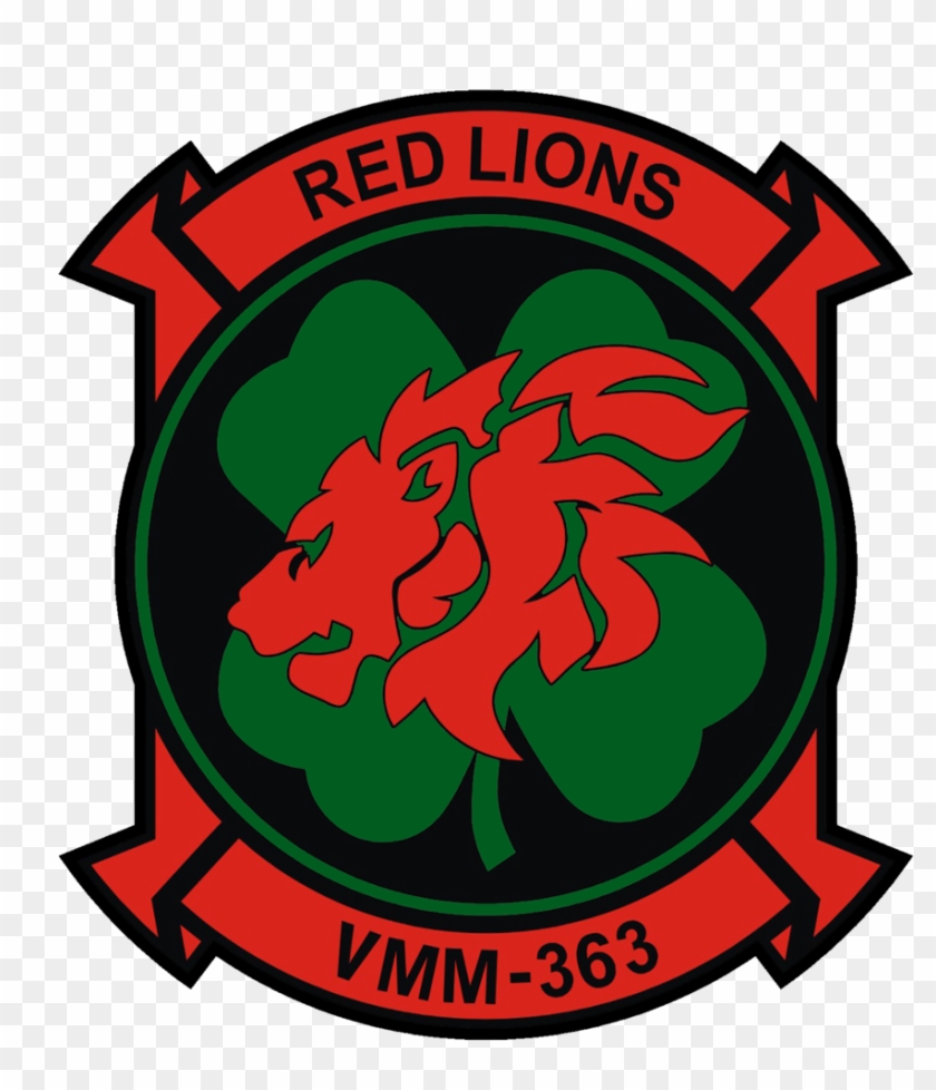 Usmc Vmm-363 Lucky Red Lions Sticker - Vmm 166 Patch #248415
