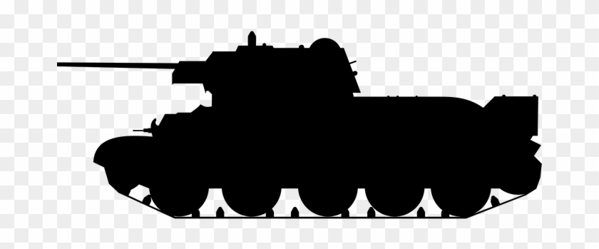 Russian, Silhouette, Soviet, Tank, War - Tank Clipart Black And White #248451