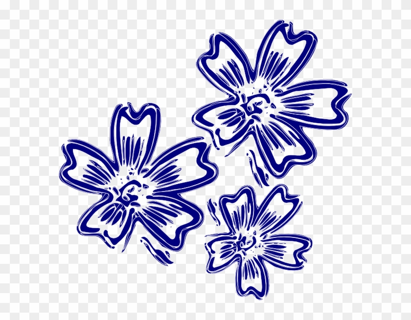Dark Blue Flower Clipart #248611