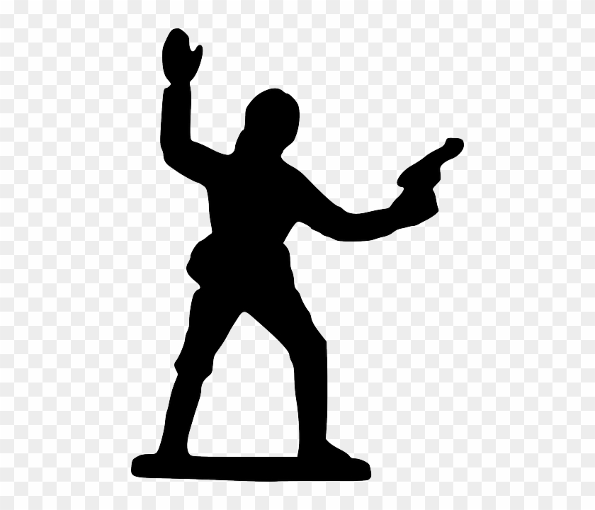 Point, Silhouette, Cartoon, Toy, Standing, Soldier - Soldier Clipart #248748