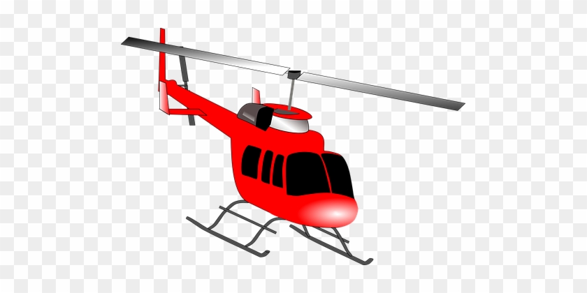 Helicopter Rotors Flying Vehicle Red Helic - Helicopter Clipart #249163