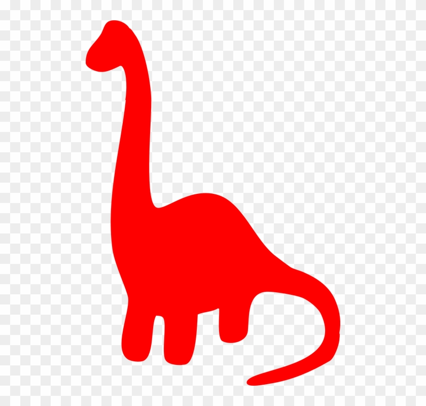 Red Dinosaur Silhouette Clip Art - Red Dinosaur Silhouette #249285