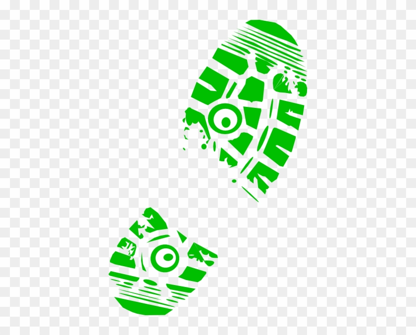 Green Running Shoe Print Clipart - Shoe Print Clip Art #249321