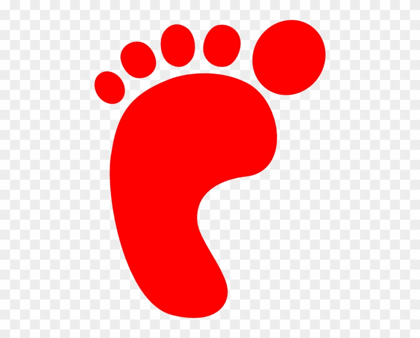 Red Footprint Clip Art - Step Clip Art #249349
