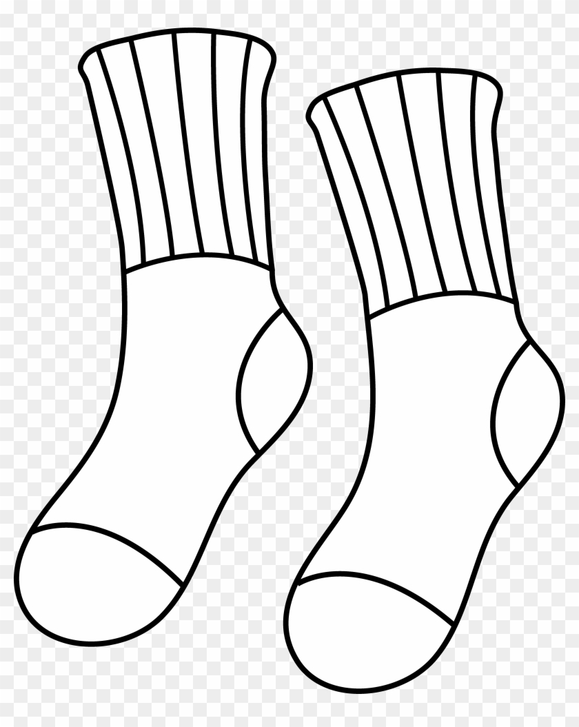 Sock Clip Art - Socks Clip Art Black And White #249391